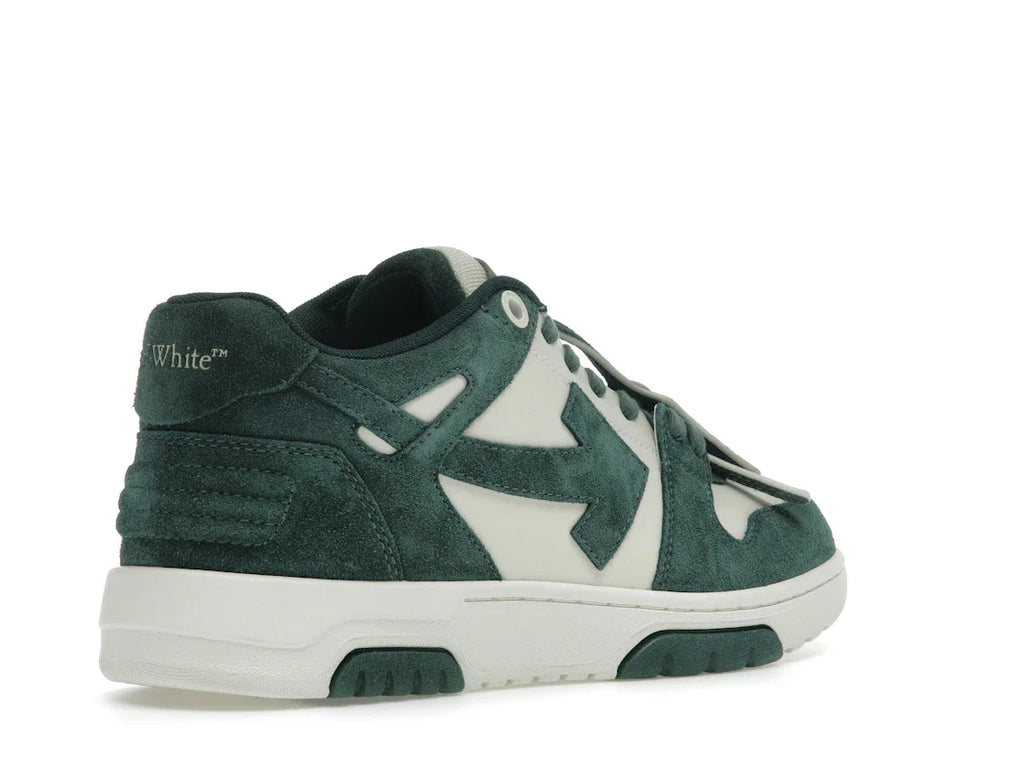 OFF-WHITE Out Of Office "OOO" Low Tops Jet Green Ecru Wildleder