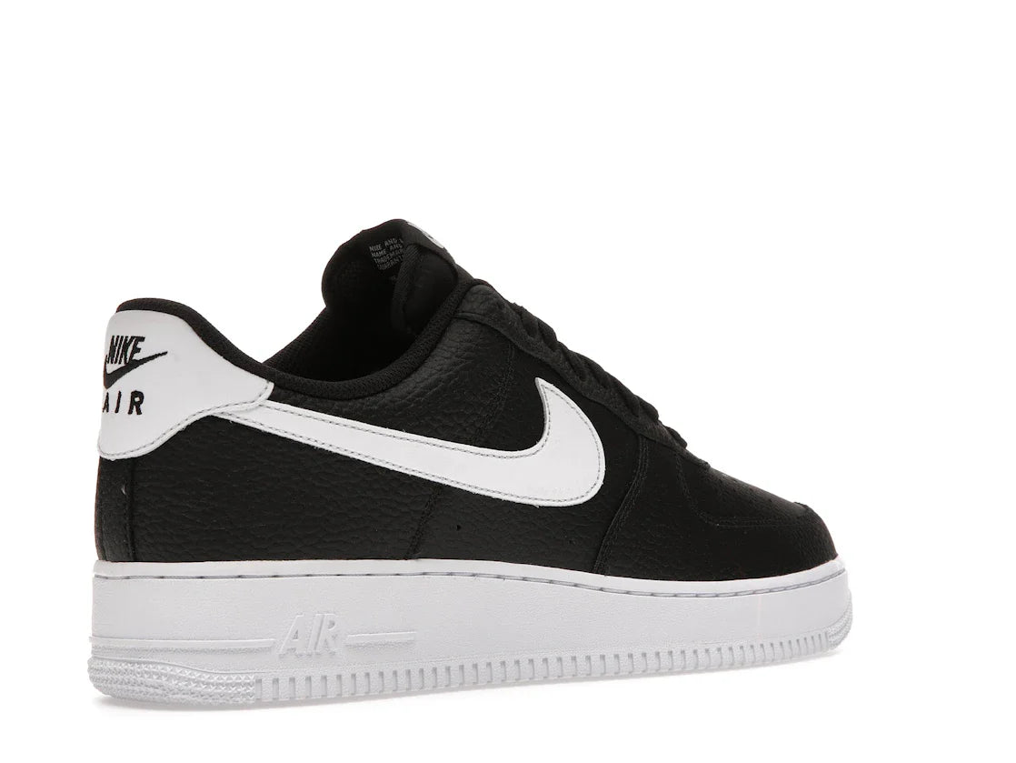 Nike Air Force 1 Low '07 Schwarz Weiß Genarbtes Leder