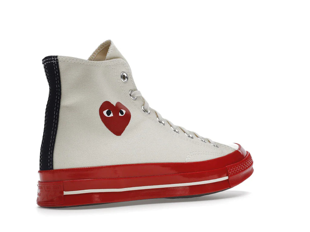 Converse Chuck Taylor All Star 70 Hi Comme des Garcons PLAY Egret Red Zwischensohle