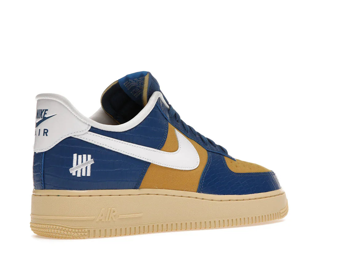 Nike Air Force 1 Low SP Undefeated 5 On It Blau Gelb Croc