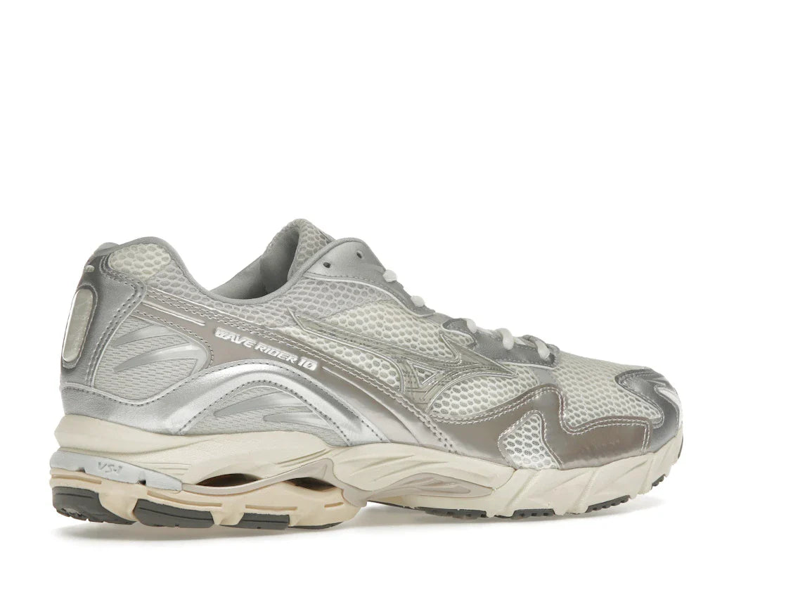 Mizuno Wave Rider 10 Metallic Schneeweiß