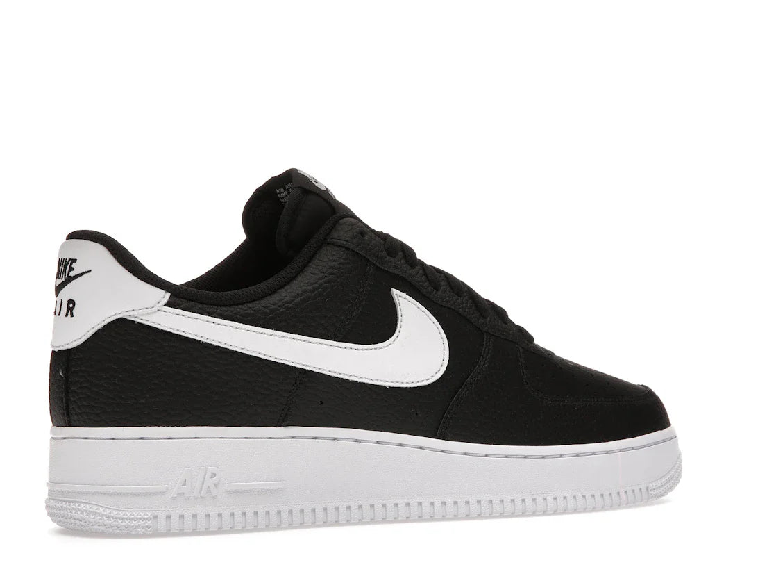Nike Air Force 1 Low '07 Schwarz Weiß Genarbtes Leder