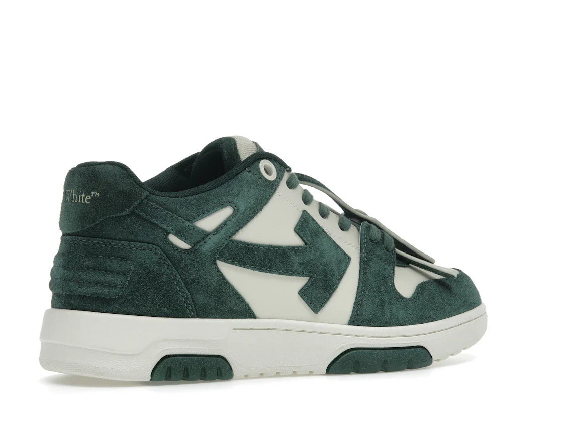 OFF-WHITE Out Of Office "OOO" Low Tops Jet Green Ecru Wildleder