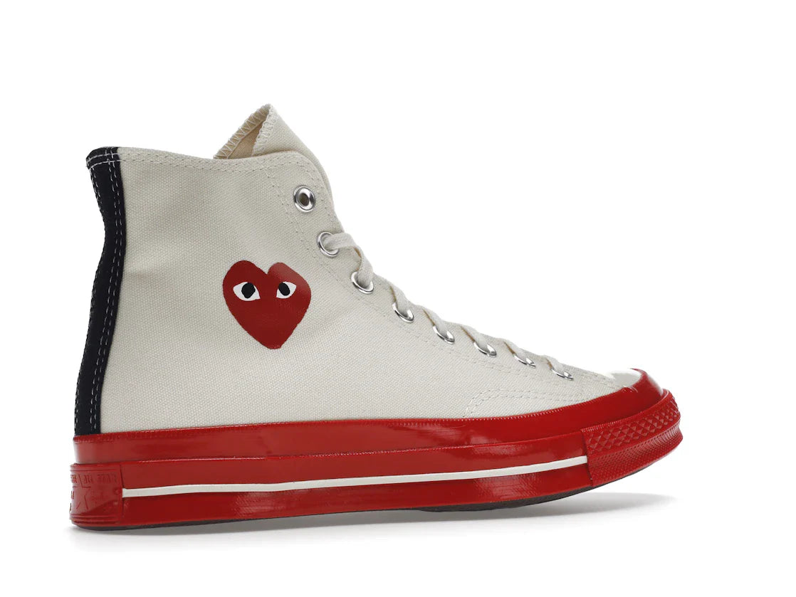 Converse Chuck Taylor All Star 70 Hi Comme des Garcons PLAY Egret Red Zwischensohle