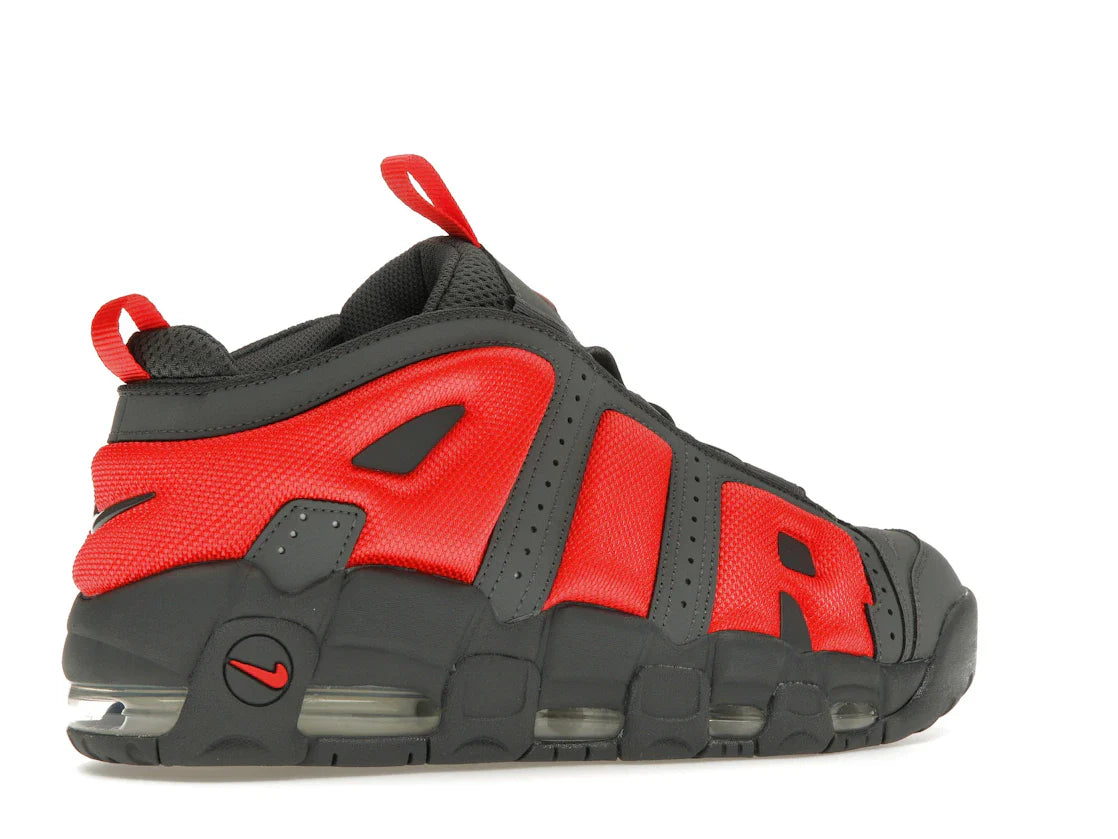 Nike Air More Uptempo Low Dunkelgrau Hellkarmesinrot
