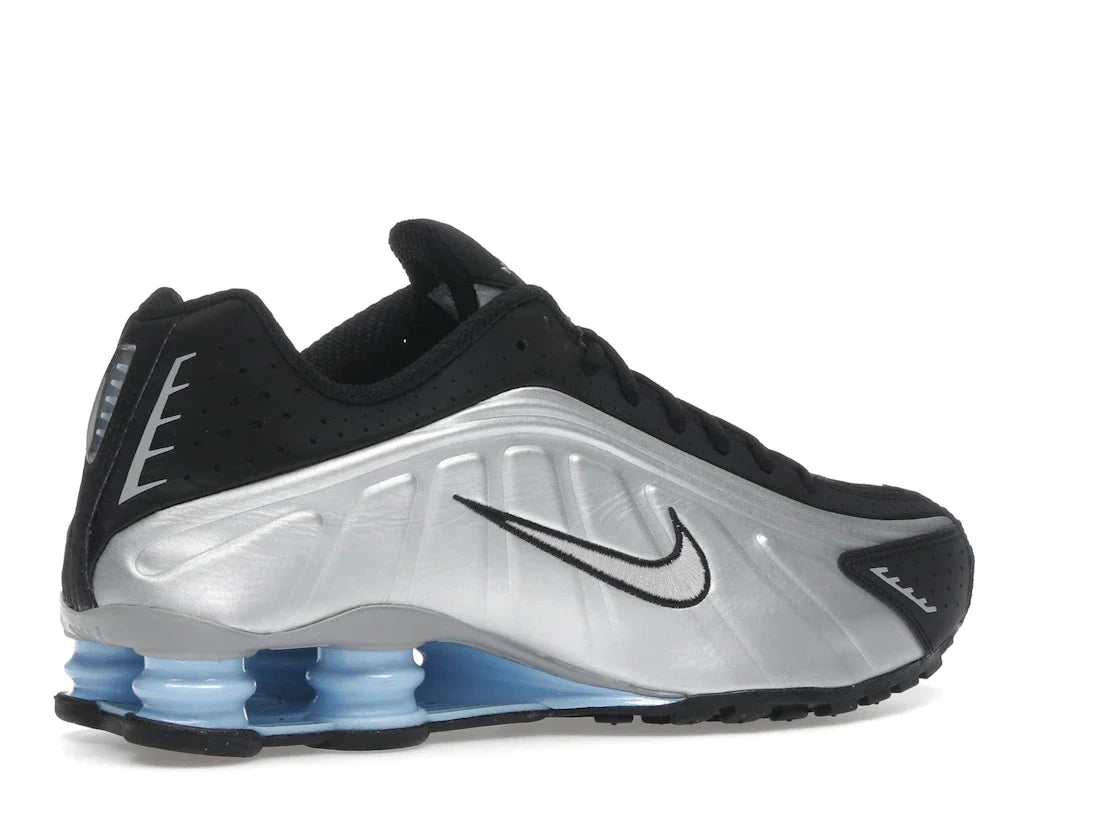 Nike Shox R4 Metallic Silver Black Psychic Blue
