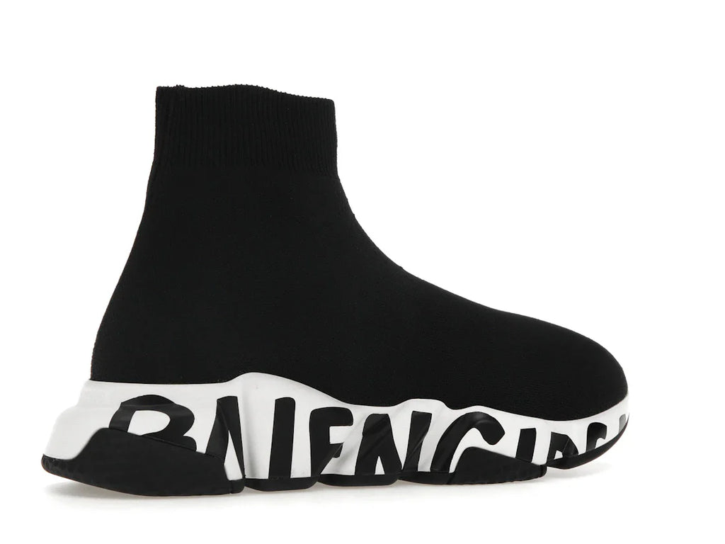 Balenciaga Speed Graffiti Sneaker Weiß Schwarzes Logo (Damen)