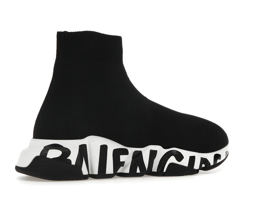 Balenciaga Speed Graffiti Sneaker Weiß Schwarzes Logo (Damen)