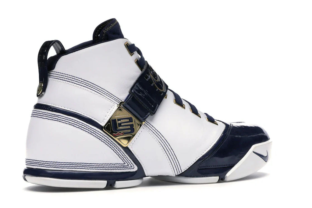 Nike LeBron 5 Weiß Navy Metallic Gold
