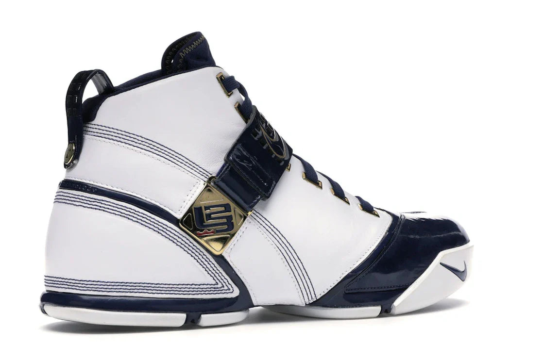 Nike LeBron 5 Weiß Navy Metallic Gold