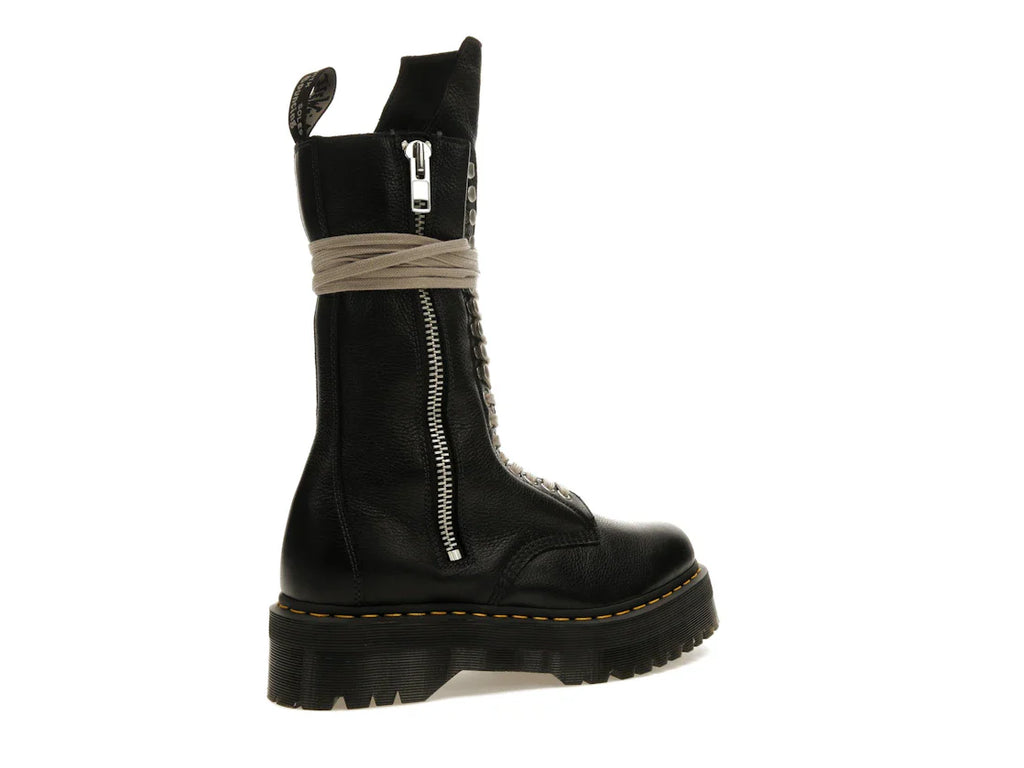 Dr. Martens 1918 Quad Ledersohle, wadenlanger Stiefel, Rick Owens, Schwarz