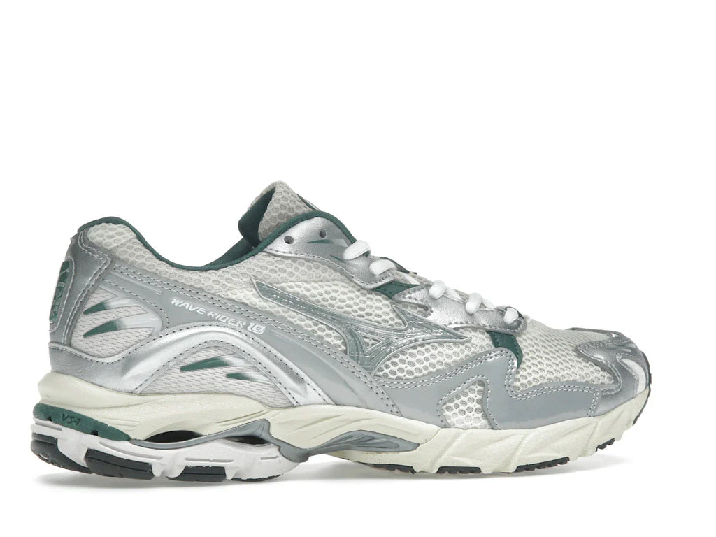 Mizuno Wave Rider 10 Weiß Schiefer Bistro Grün