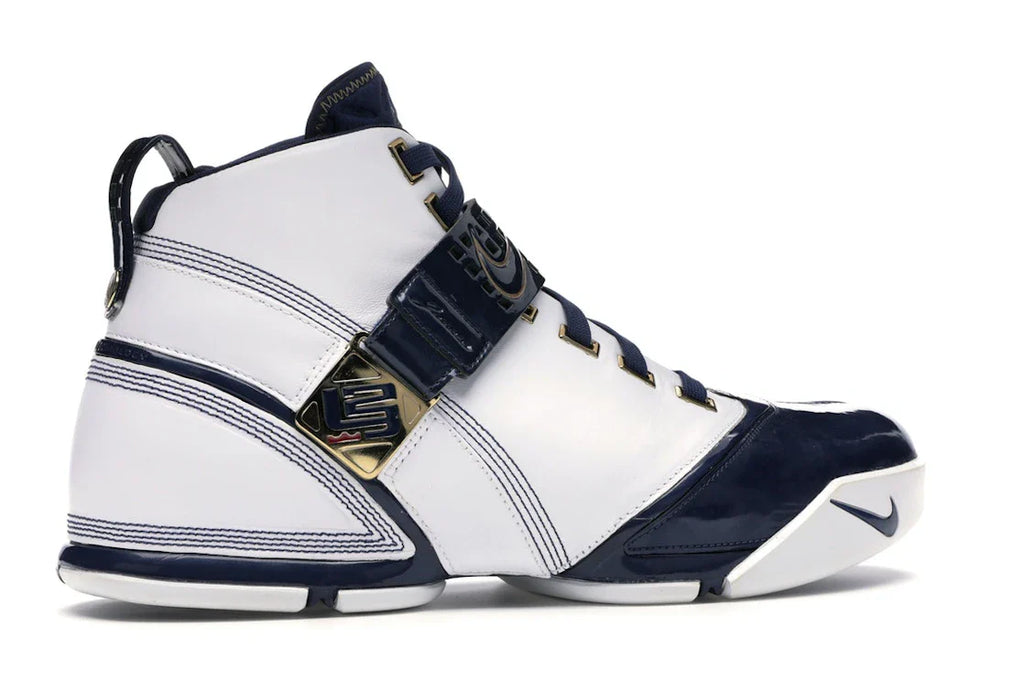 Nike LeBron 5 Weiß Navy Metallic Gold