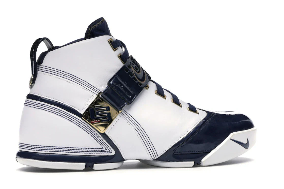 Nike LeBron 5 Weiß Navy Metallic Gold