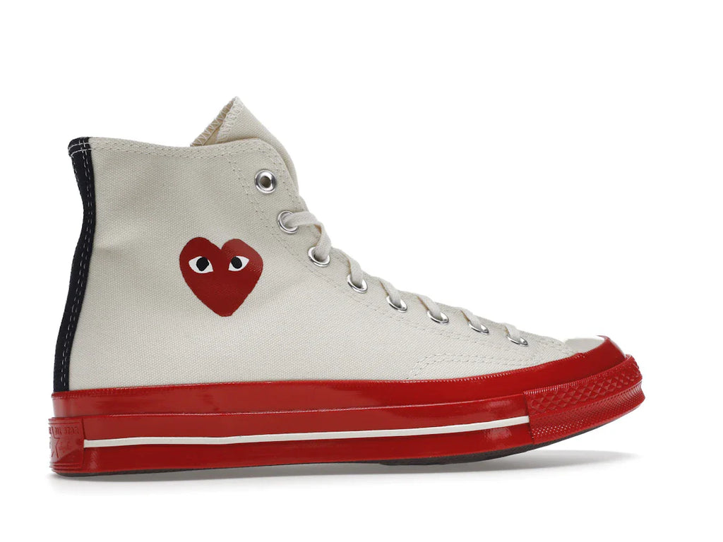 Converse Chuck Taylor All Star 70 Hi Comme des Garcons PLAY Egret Red Zwischensohle