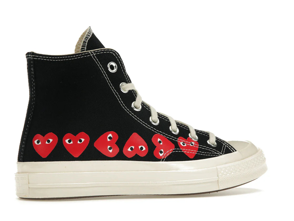 Converse Chuck Taylor All Star 70 Hi Comme des Garçons PLAY Multi-Heart Schwarz
