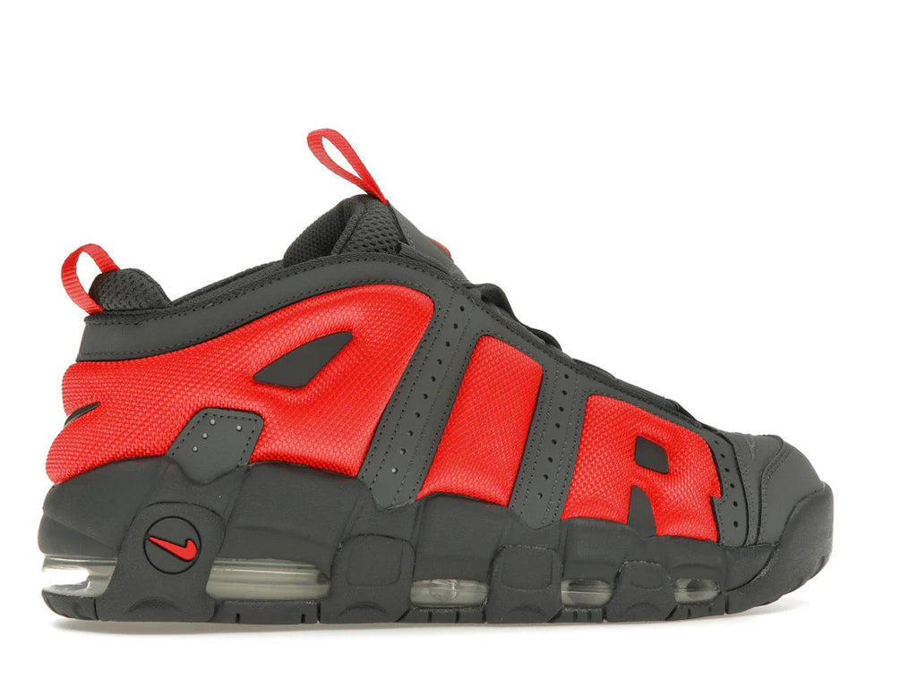 Nike Air More Uptempo Low Dunkelgrau Hellkarmesinrot