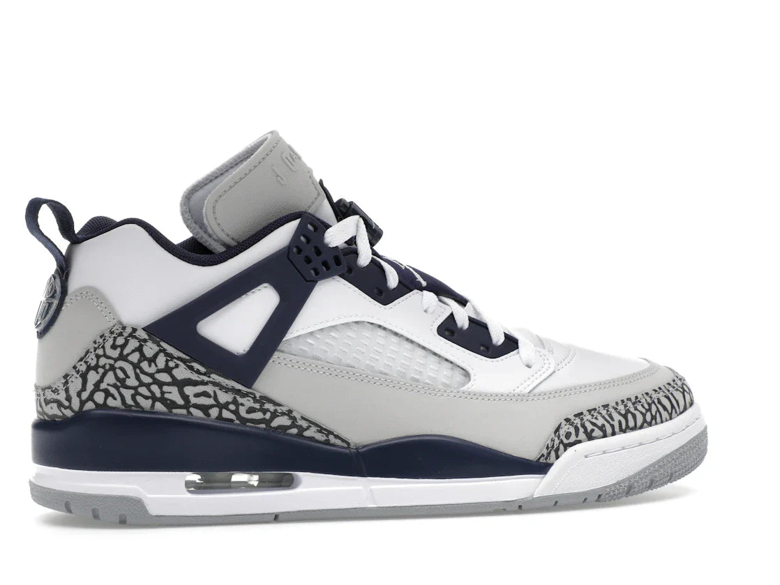 Jordan Spizike Low Weiß Neutralgrau Anthrazit Mitternachtsblau