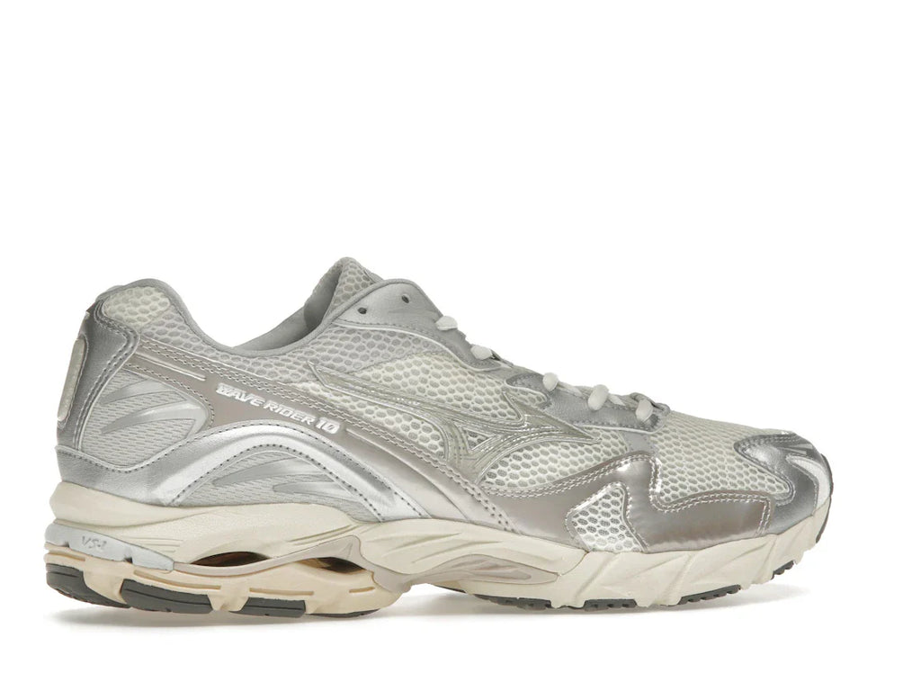 Mizuno Wave Rider 10 Metallic Schneeweiß
