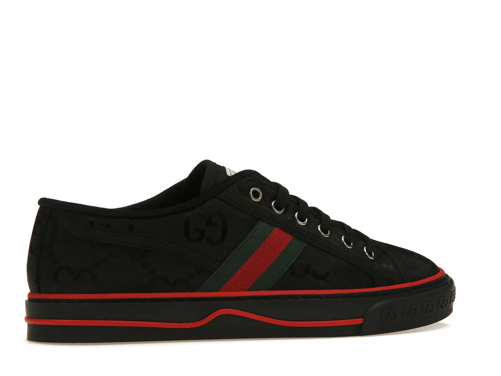 Gucci Off The Grid Tennis 1977 Low ECONYL Schwarz GG Grün Rot