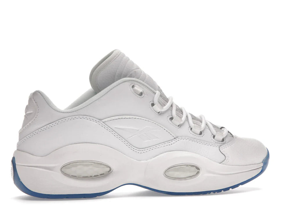 Reebok Question Low Weiß Klare blaue Sohle