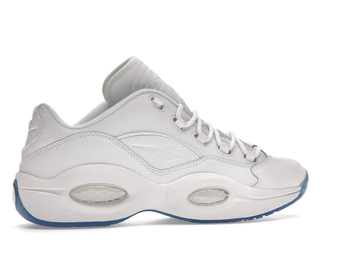 Reebok Question Low Weiß Klare blaue Sohle
