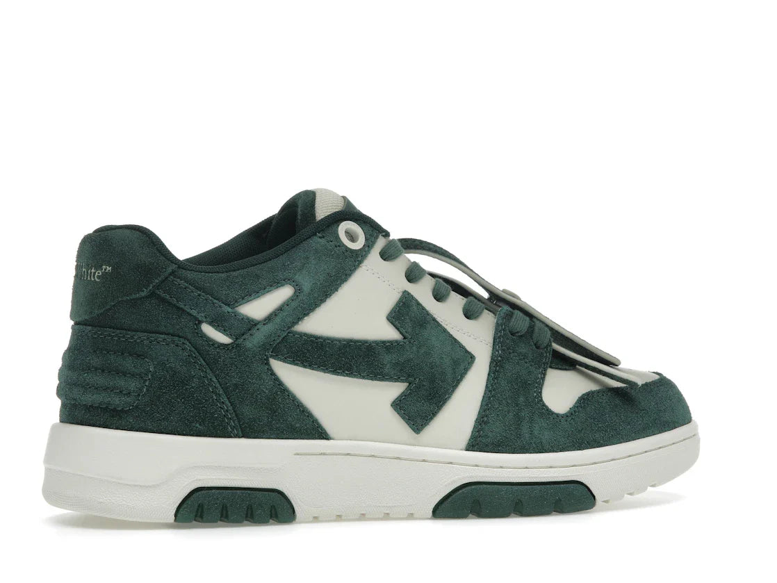 OFF-WHITE Out Of Office "OOO" Low Tops Jet Green Ecru Wildleder