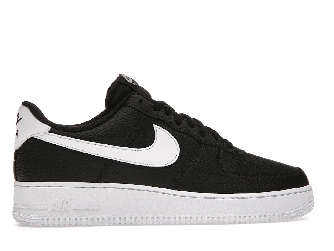 Nike Air Force 1 Low '07 Schwarz Weiß Genarbtes Leder