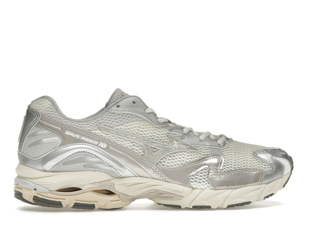 Mizuno Wave Rider 10 Metallic Schneeweiß