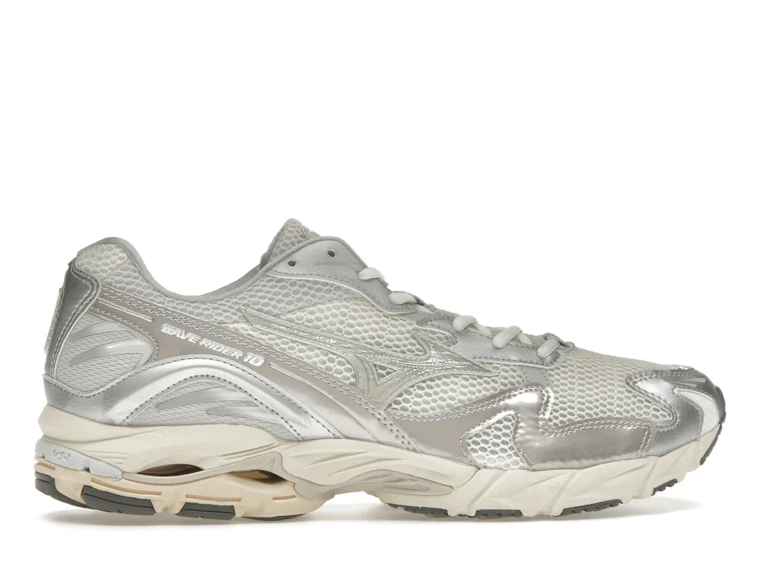 Mizuno Wave Rider 10 Metallic Schneeweiß