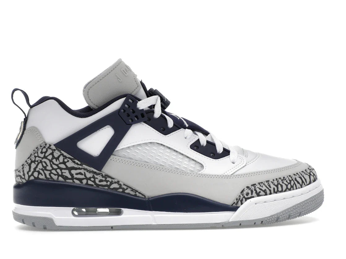 Jordan Spizike Low Weiß Neutralgrau Anthrazit Mitternachtsblau