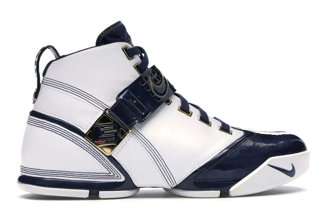Nike LeBron 5 Weiß Navy Metallic Gold