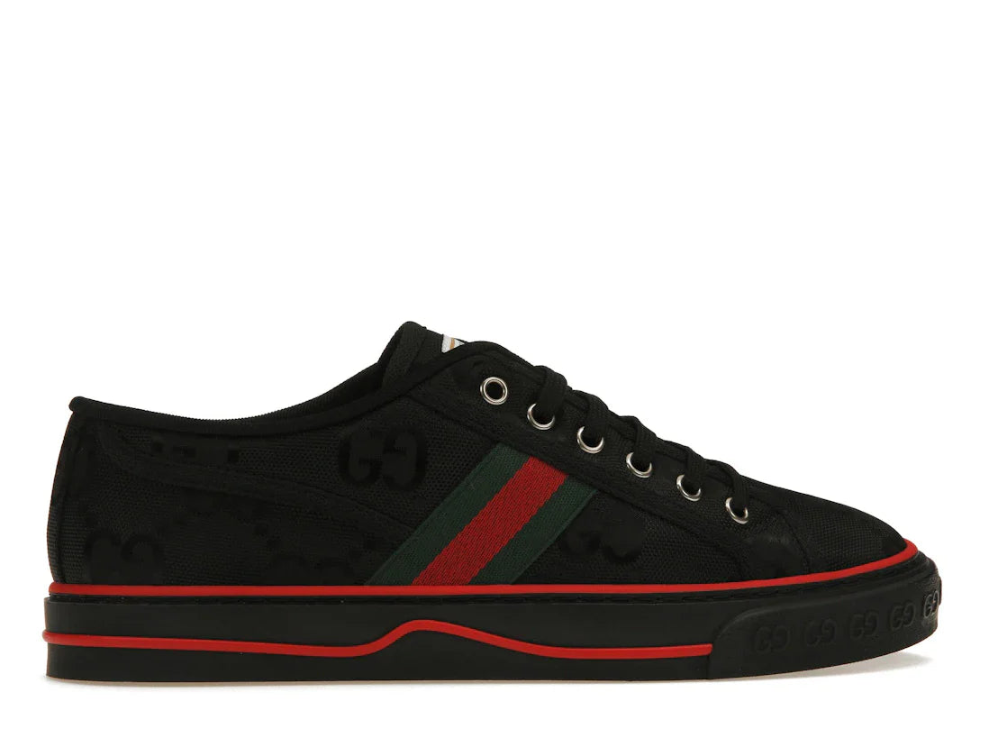 Gucci Off The Grid Tennis 1977 Low ECONYL Schwarz GG Grün Rot