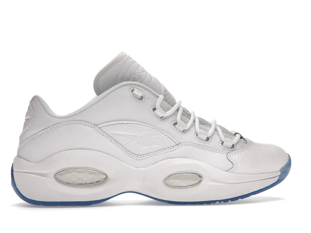 Reebok Question Low Weiß Klare blaue Sohle