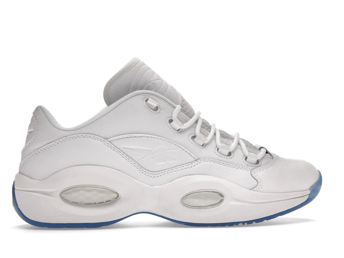 Reebok Question Low Weiß Klare blaue Sohle