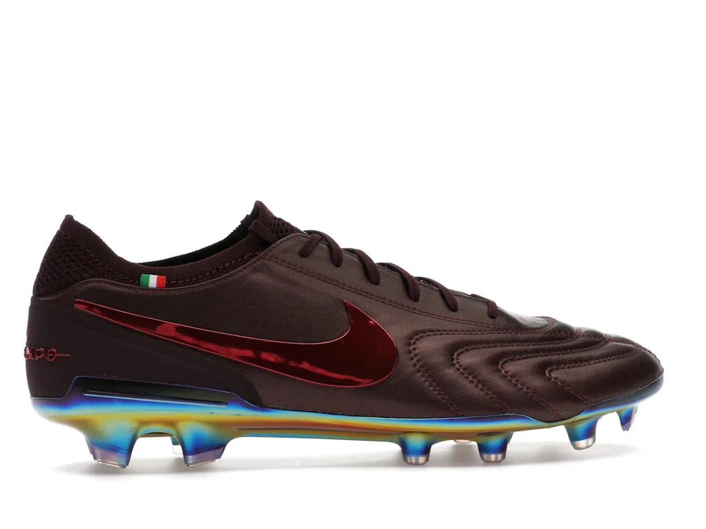 Nike Tiempo Legend 10 Elite Luxe FG Montebelluna Leder Portwein