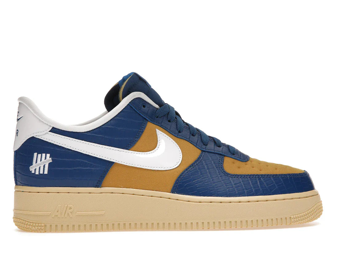 Nike Air Force 1 Low SP Undefeated 5 On It Blau Gelb Croc